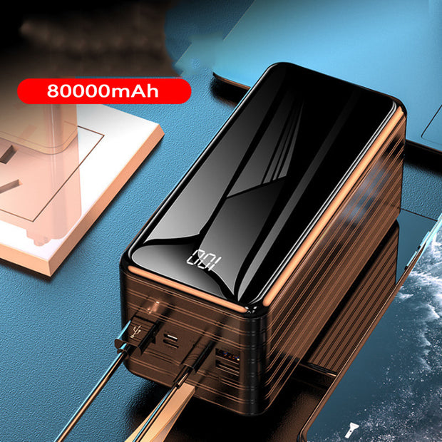 Outdoor Comes With A Four-wire Large-capacity 80,000 MAh Power Bank Mobile Power Bank