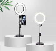 Dual Mobile Phone Position Desktop Live Broadcast Fill Light Ring-shaped Beauty Selfie Multi-function Anchor Bracket