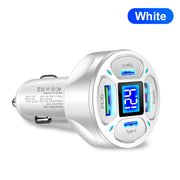 66W 2USB 2Type-c Digital Display Car Charger Support Super Fast Charge