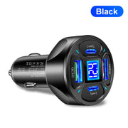 66W 2USB 2Type-c Digital Display Car Charger Support Super Fast Charge