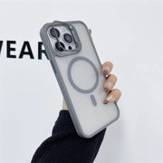 Lens Bracket Magnetic Suction Frosted Silicone Phone Case