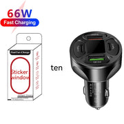 66W 2USB 2Type-c Digital Display Car Charger Support Super Fast Charge