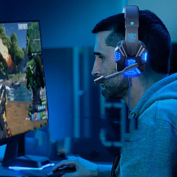 Gaming 7.1 Wire-controlled Headset Light-emitting Headphones