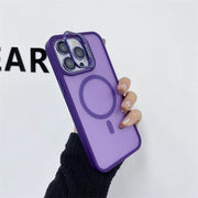 Lens Bracket Magnetic Suction Frosted Silicone Phone Case