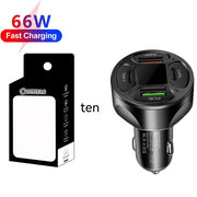 66W 2USB 2Type-c Digital Display Car Charger Support Super Fast Charge