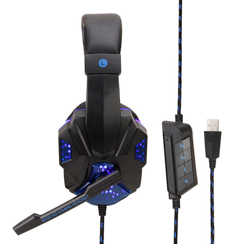 Gaming 7.1 Wire-controlled Headset Light-emitting Headphones