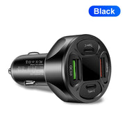 66W 2USB 2Type-c Digital Display Car Charger Support Super Fast Charge